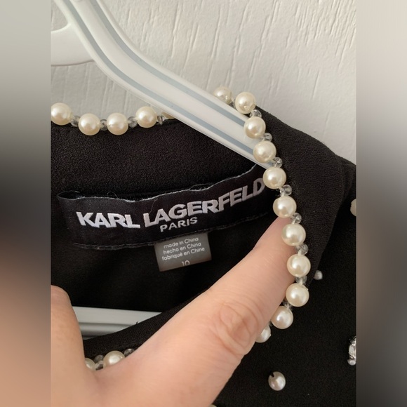 Karl Lagerfeld Pearl and Gem embellished Dress - Picture 3 of 6